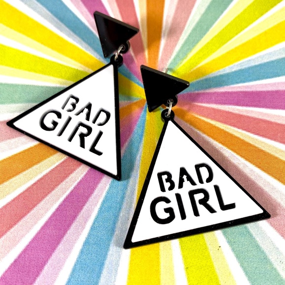 House Of Adornments Jewelry - HP Bad Girl Pop Art Laser Cut Acrylic Earrings